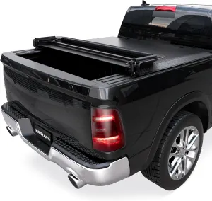 Soft Quad-fold Truck Tonneau Cover Compatible for 02-2024 Dodge Ram 1500(Incl. 2019-2023 Classic & 2019-2024 New Body Style)/2003-2024 Ram 2500 3500 W/o Ram Box 6.4 Feet Bed