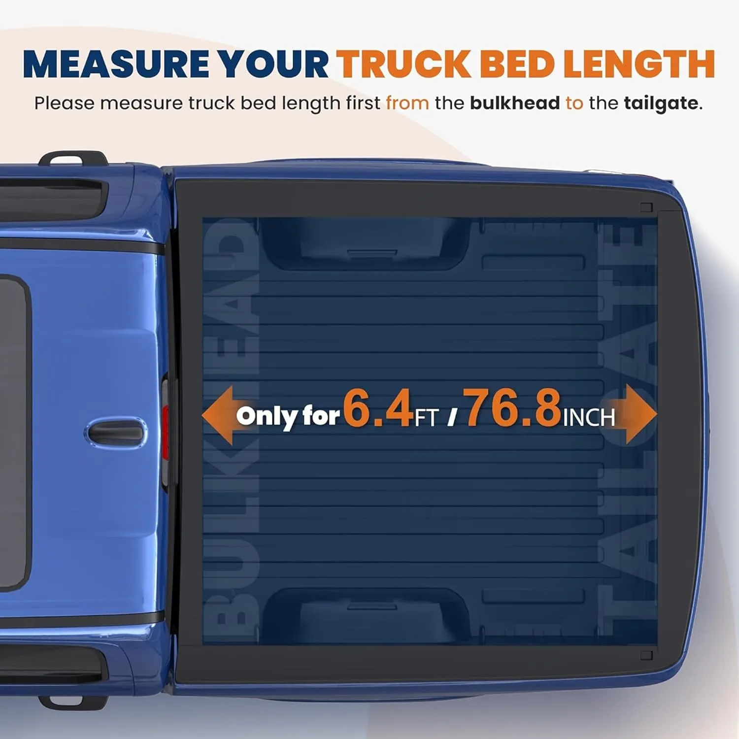 Soft Quad-fold Truck Tonneau Cover Compatible for 02-2024 Dodge Ram 1500(Incl. 2019-2023 Classic & 2019-2024 New Body Style)/2003-2024 Ram 2500 3500 W/o Ram Box 6.4 Feet Bed