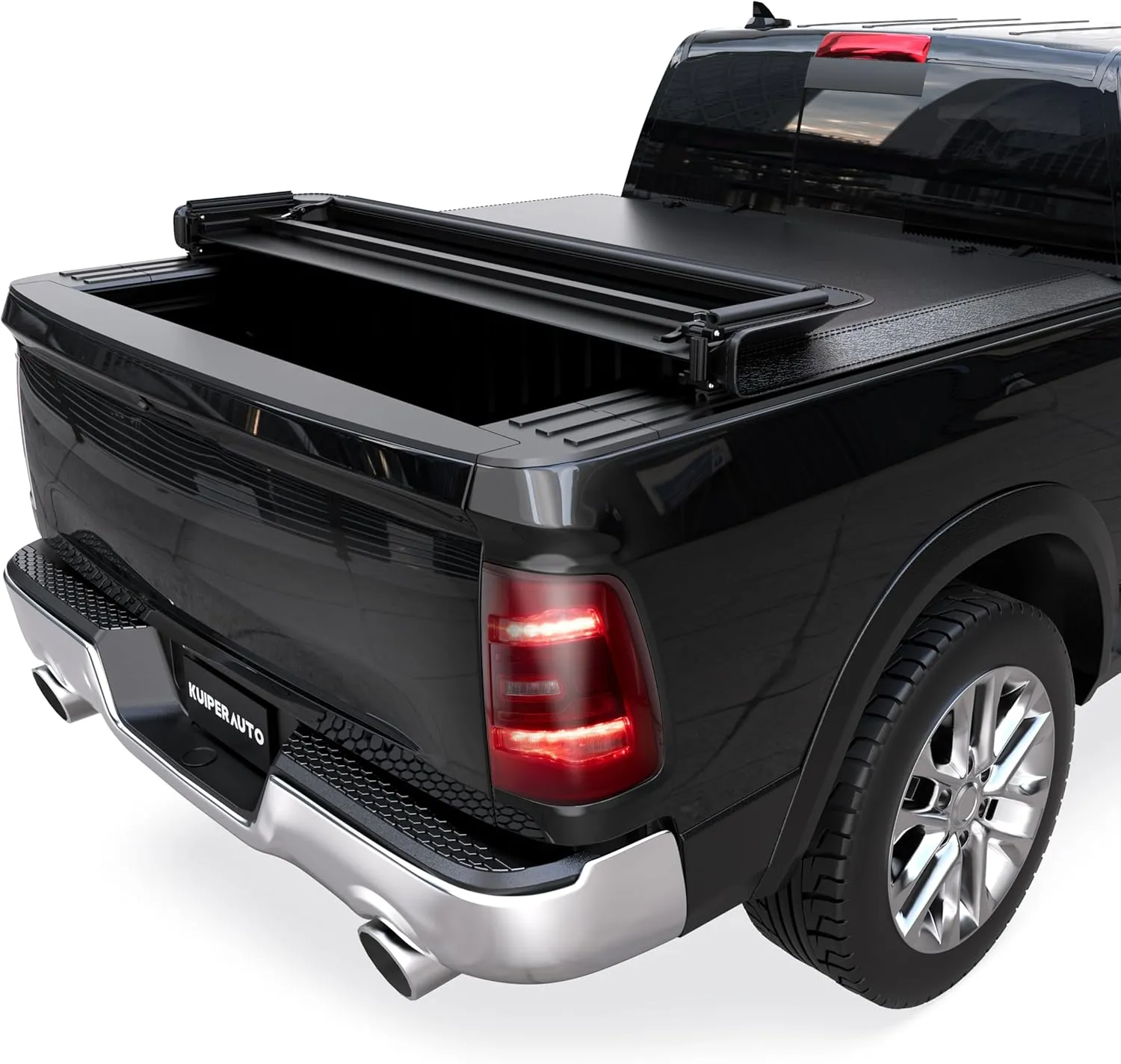 Soft Quad-fold Truck Tonneau Cover Compatible for 02-2024 Dodge Ram 1500(Incl. 2019-2023 Classic & 2019-2024 New Body Style)/2003-2024 Ram 2500 3500 W/o Ram Box 6.4 Feet Bed