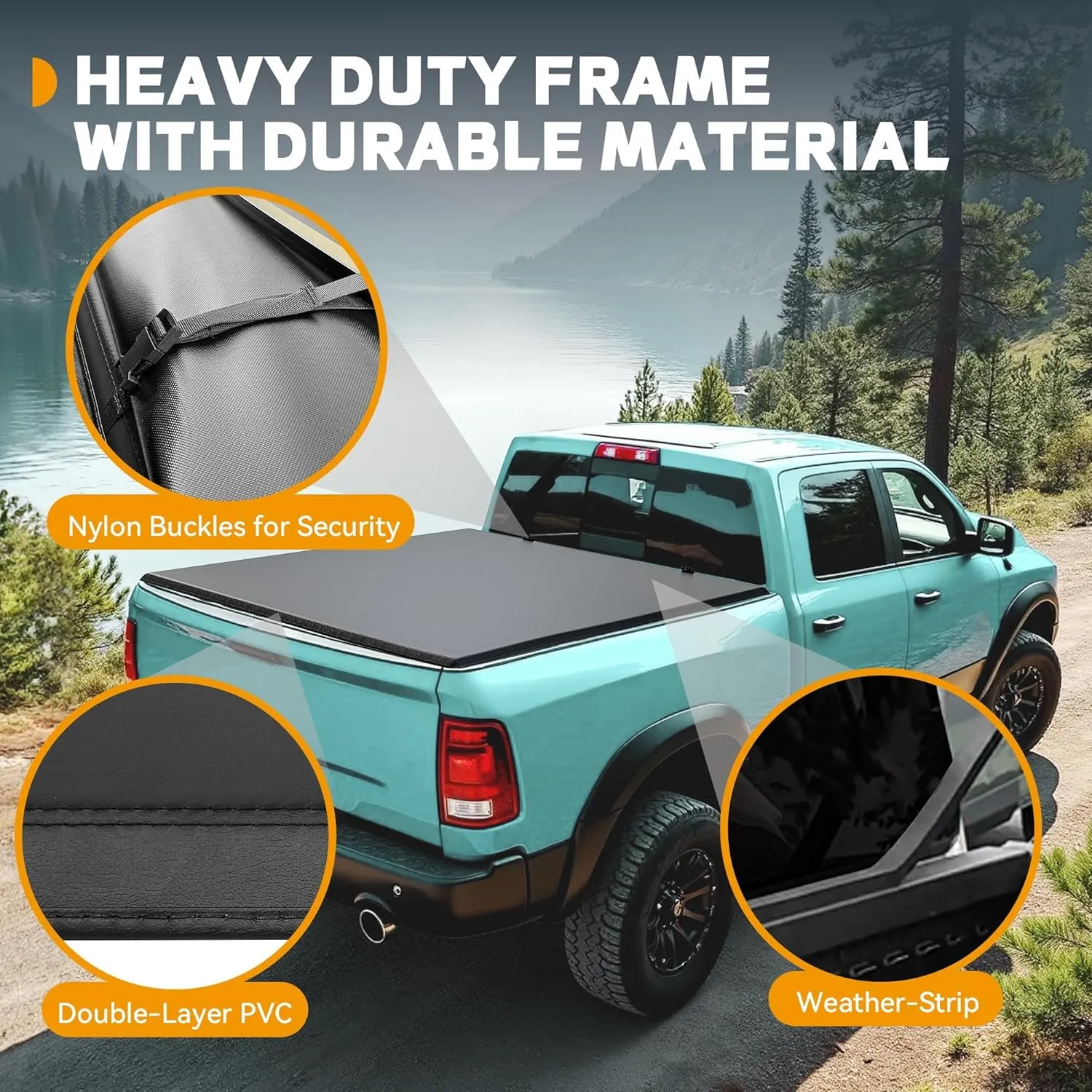 Soft Roll Up Truck Bed Tonneau Cover Fit for Chevy Colorado/GMC Canyon 2015-2025 5.2 ft Bed