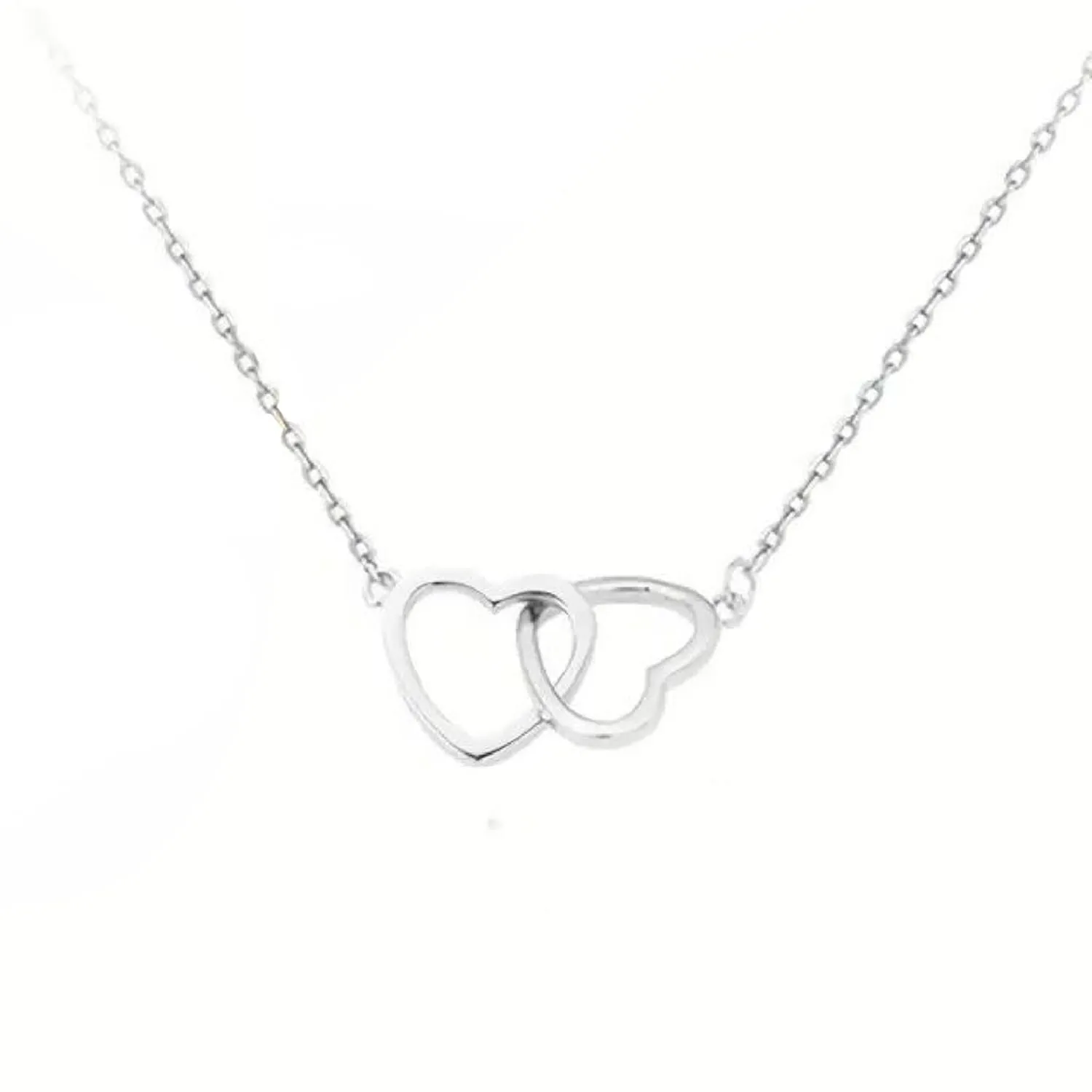 Sparkling Love with Double Heart Dainty Pendant Charm Necklace for Girls & Women, Designer Gold Plated Chain Necklace, Boho Jewelry for Birthday Gift