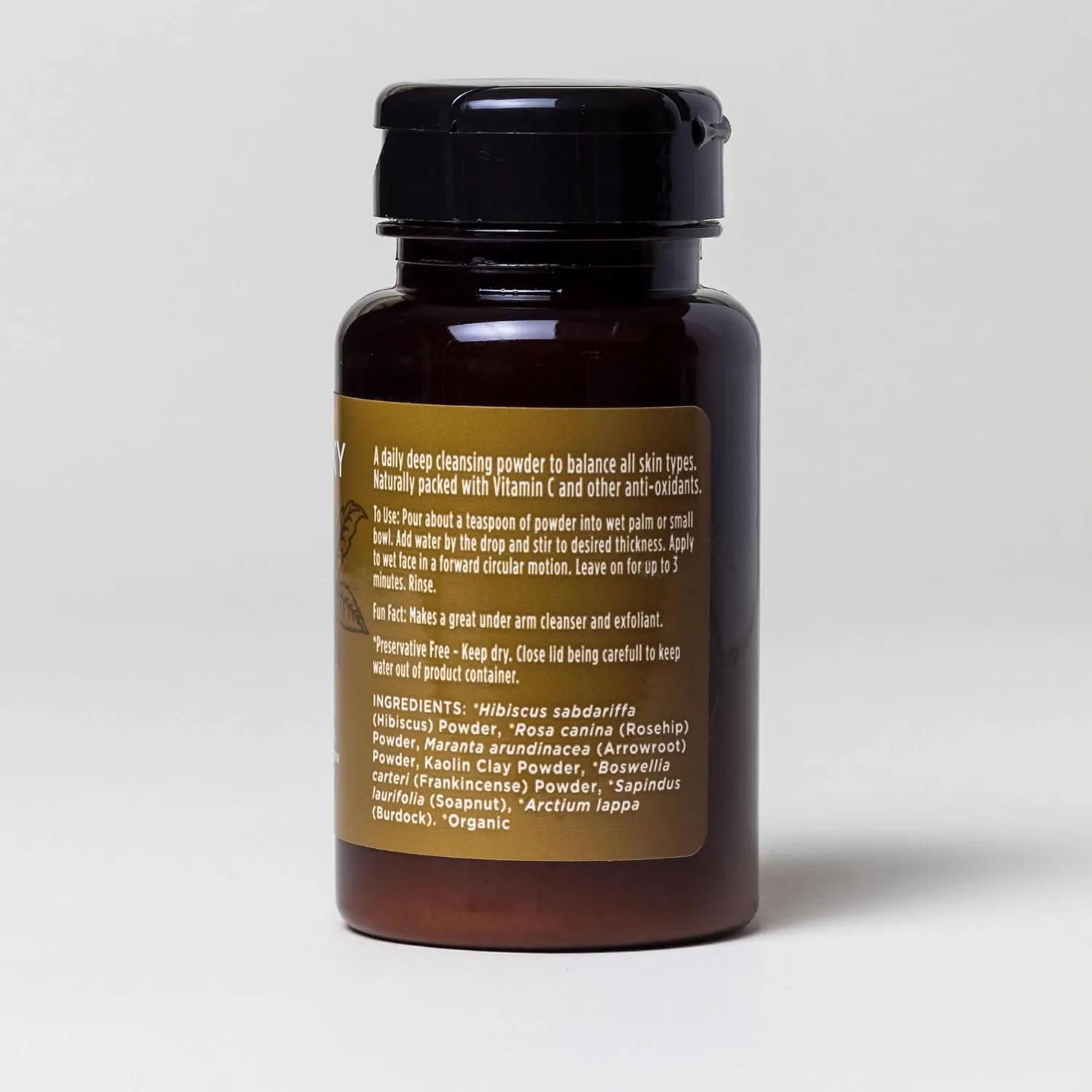 Squeaky Clean, Vegan Hibiscus Face Scrub Powder, Frankincense and Clay Facial Exfoliator