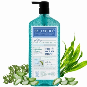 ST. D'VENCE Refreshing Ocean Drop Salicylic Acid Body Wash Shower Gel For Women & Men with Seaweed Extract & Vegan Collagen | Paraben & Sls Free | Body Wash For Summer - 700 ml