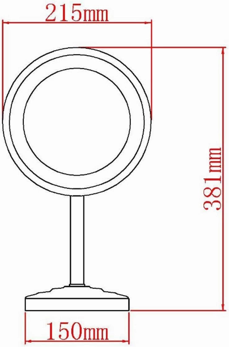 Standing LED Makeup Mirror with Light and 3X/5X/7X/10X Magnification, 8 Inch Brass Countertop Cosmetic Vanity Mirrors with Switch and Plug,Chrome,3X(Gold,7X)
