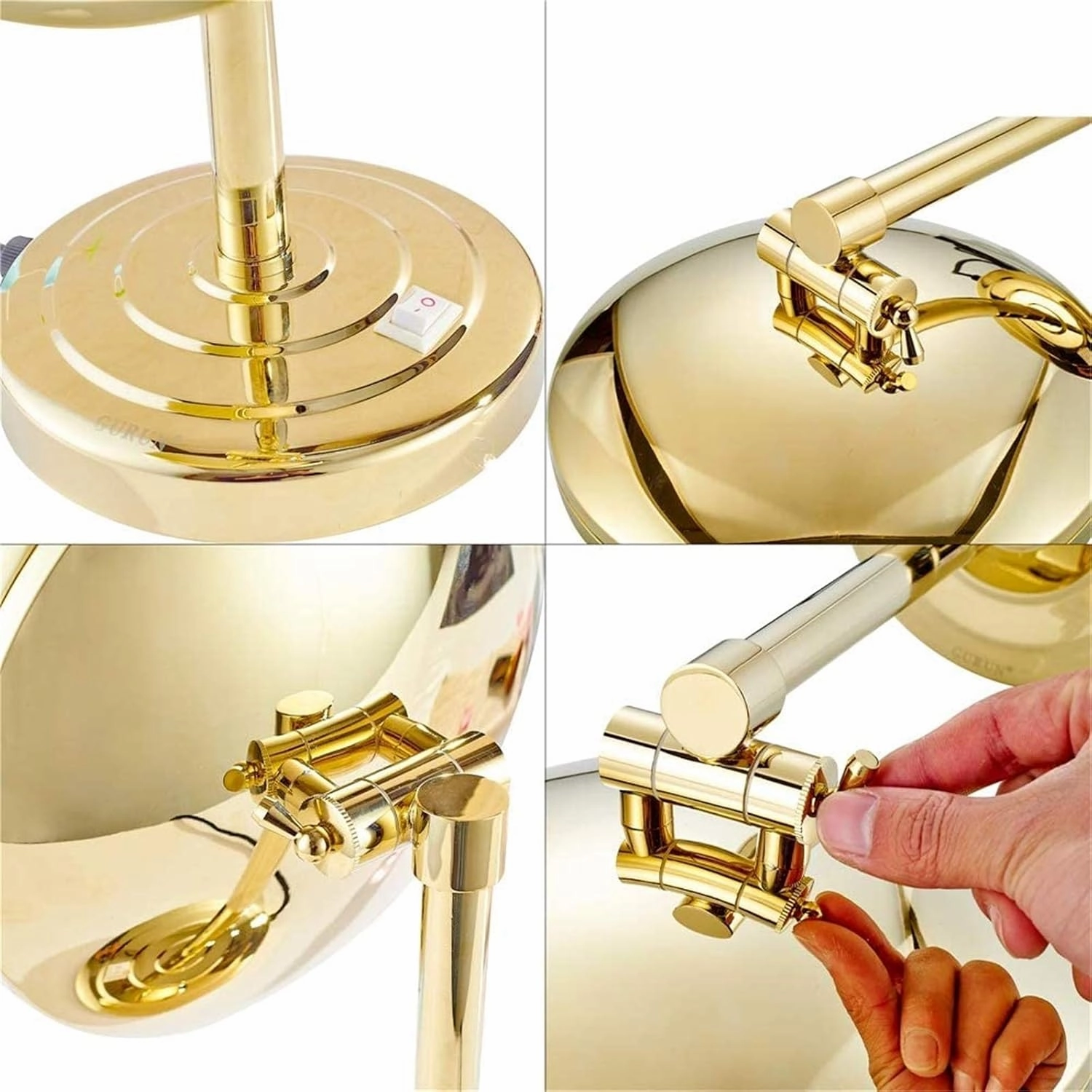 Standing LED Makeup Mirror with Light and 3X/5X/7X/10X Magnification, 8 Inch Brass Countertop Cosmetic Vanity Mirrors with Switch and Plug,Chrome,3X(Gold,7X)