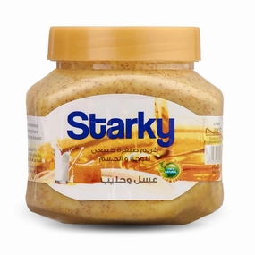 Starky Natural Scrub Cream For Face And Body With Benefits Of Honey And Milk Tightening Face With Its Unique Formula That Leaves The Skin Soft Gift (1 Pack = 10.14 oz / 300 ml) كريم صنفرة عسل وحليب
