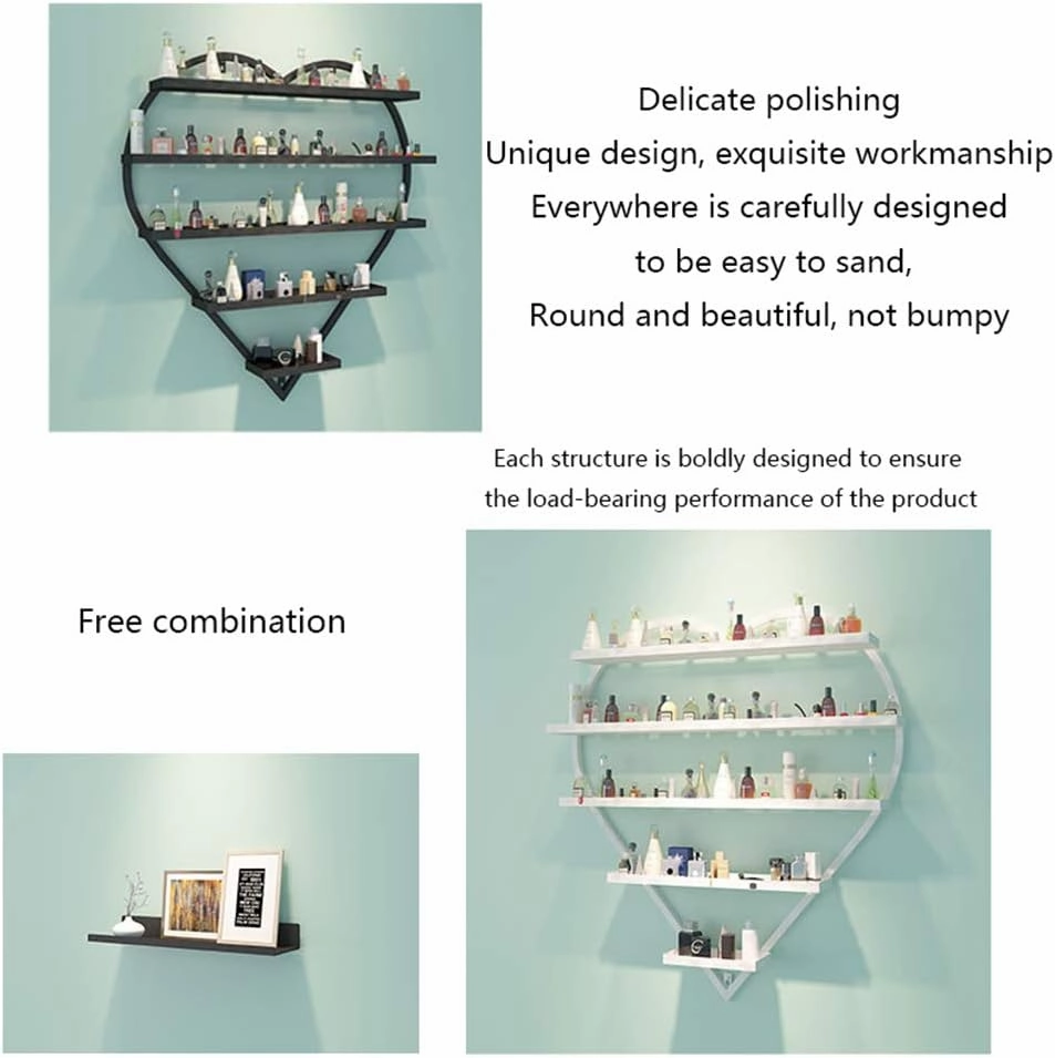 Storage Rack. Metal Nail Polish Wall-Mounted, 5-Layer Nail Polish Storage Box Display Stand, Makeup/Cosmetics/Perfume Finishing, for Home Salon Nail Shop Zddab/Black/3 Piece Set a (Rose Gold 3 Piece
