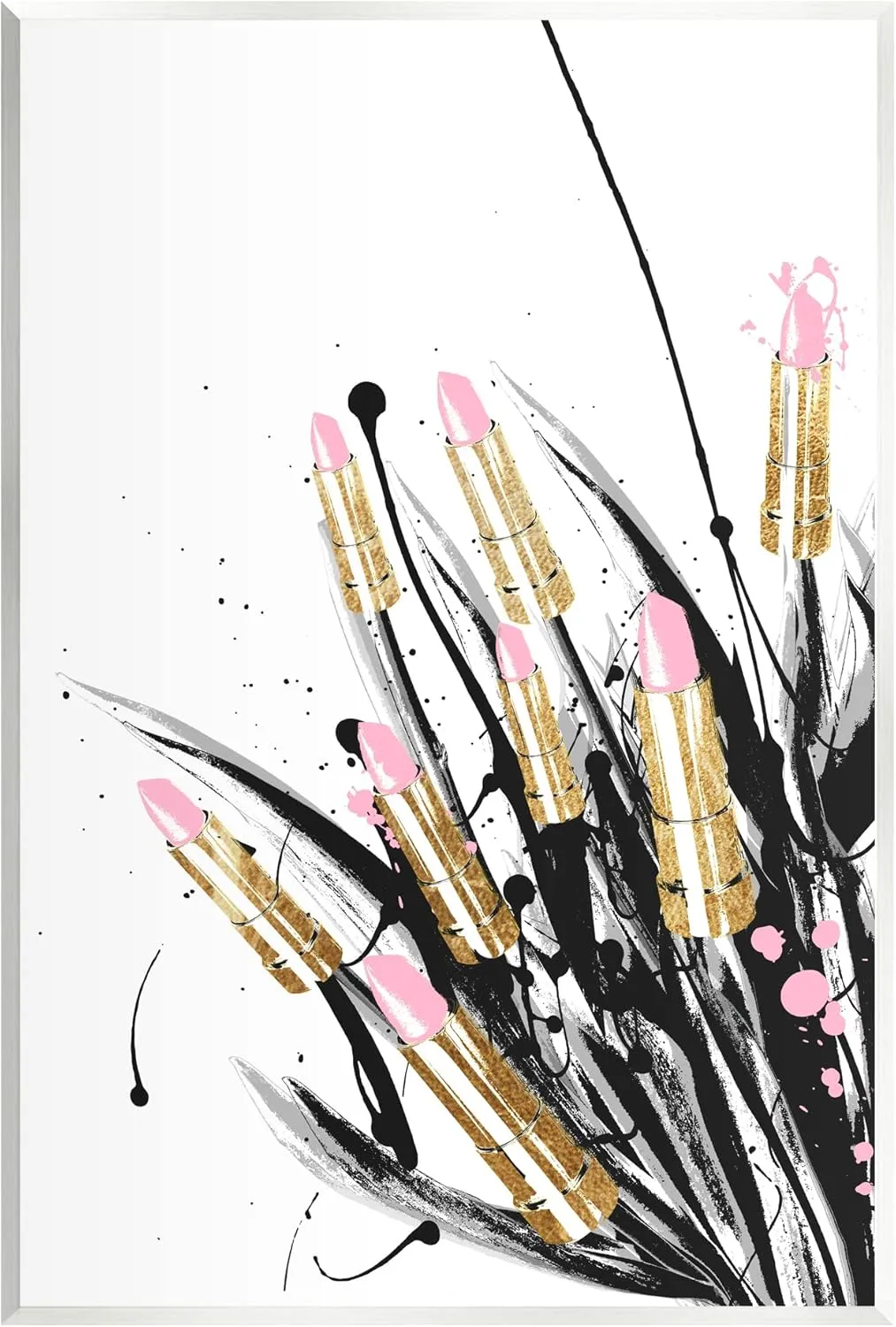 Stupell Industries Contemporary Lipstick Glam Makeup Wood Wall Art, Design by Lil' Rue