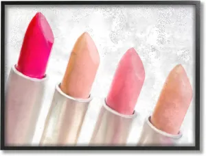 Stupell Industries Stylish Lipstick Assortment Dazzling Glam Makeup Framed Wall Art, Design By Kim Allen