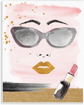 Stupell Industries Lipstick & Glam Face Wall Plaque Art Design by Lanie Loreth