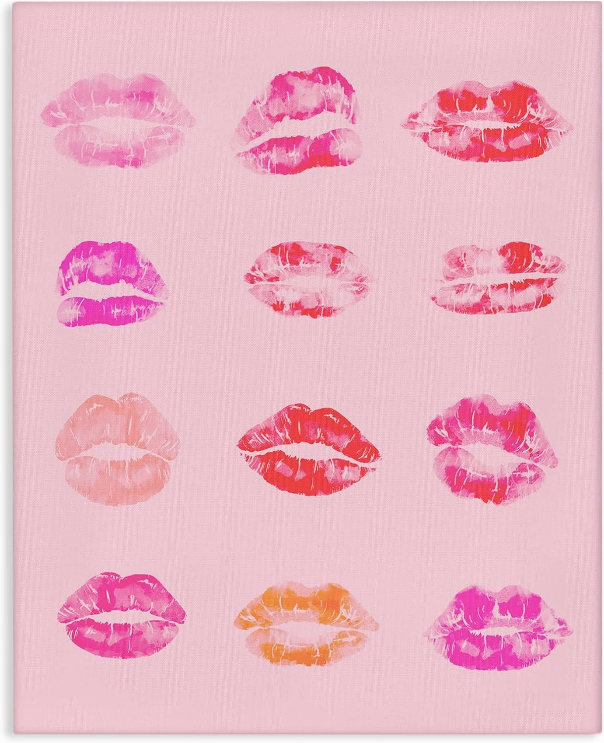 Stupell Industries Lipstick Kiss Pattern Canvas Wall Art Design by Daphne Polselli