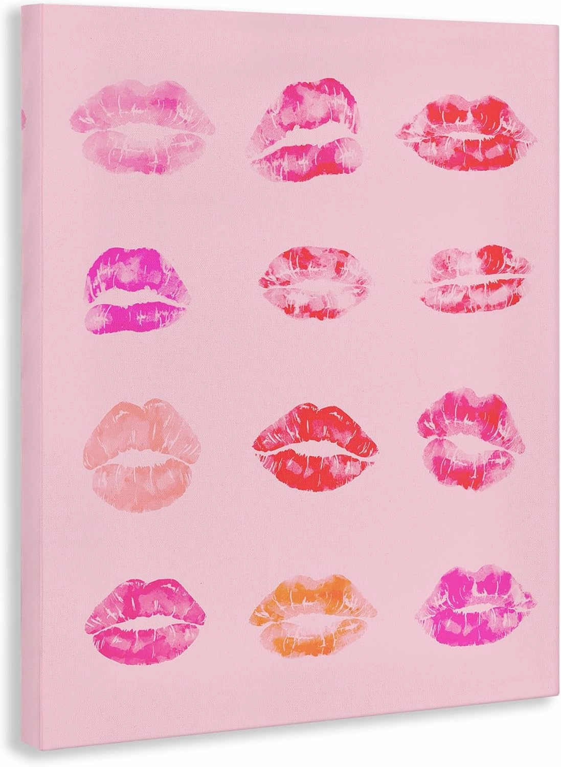 Stupell Industries Lipstick Kiss Pattern Canvas Wall Art Design by Daphne Polselli