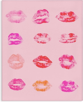 Stupell Industries Lipstick Kiss Pattern Canvas Wall Art Design by Daphne Polselli