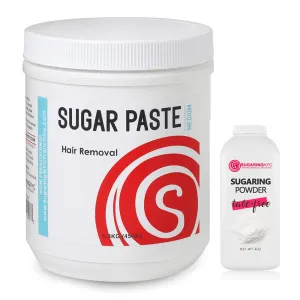 Sugaring NYC Waxing Sugaring Paste Starter Kit with Drying Powder, 1.41 Pound (Pack of 2), Yellow