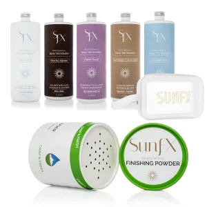 SunFX Post Spray Tan Finishing Powder | Crisp & Fresh | SunFX All Natural Tanning Solution Blend 5 Pack
