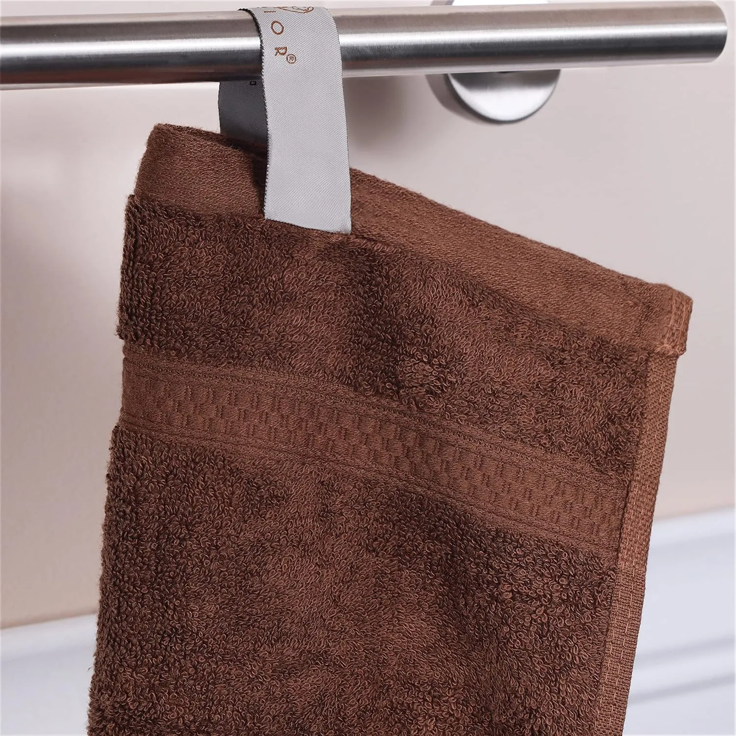 Superior Bath and Hand Towel Set, Rayon from Bamboo Cotton Blend, Ideal for Bathroom, Guest Bathroom, and Beach, Includes; 6 Pieces Hand Towels 16” x 30” and 2 Pieces Bath Towels 30” x 54”, Cocoa
