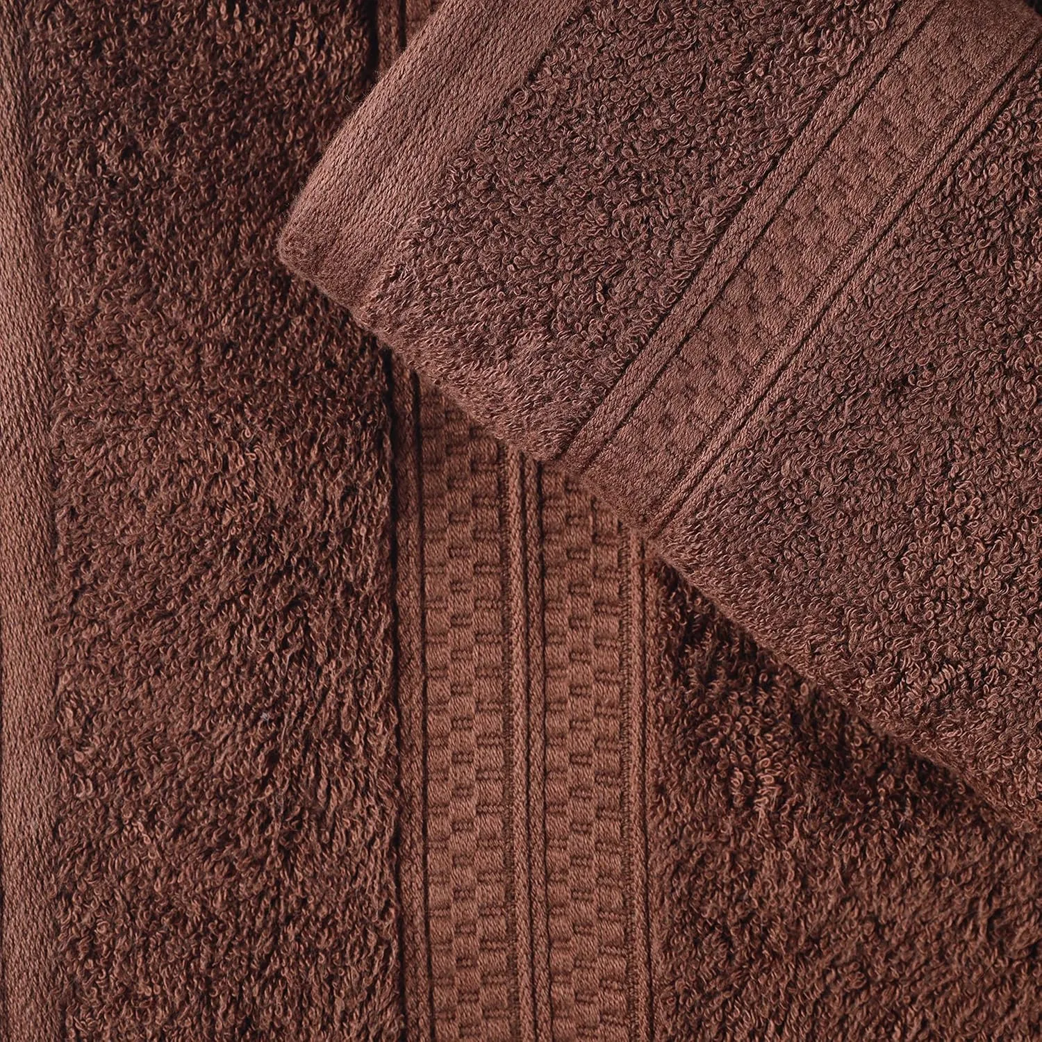 Superior Bath and Hand Towel Set, Rayon from Bamboo Cotton Blend, Ideal for Bathroom, Guest Bathroom, and Beach, Includes; 6 Pieces Hand Towels 16” x 30” and 2 Pieces Bath Towels 30” x 54”, Cocoa