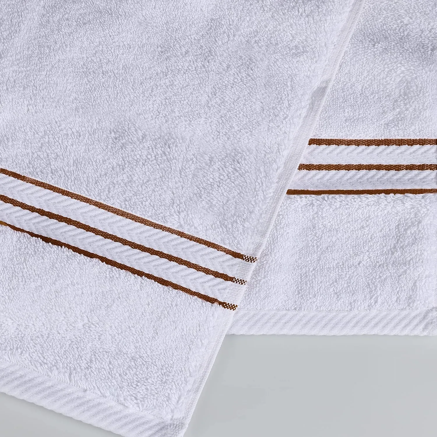Superior Turkish Cotton Ultra-Plush 6-Piece Towel Set, Ideal for Master Bath, Guest Bathroom, Fast Drying, Shower, Spa, Face/Washcloths, Hand, Bath Towels, Absorbent, Home Basics, Toast