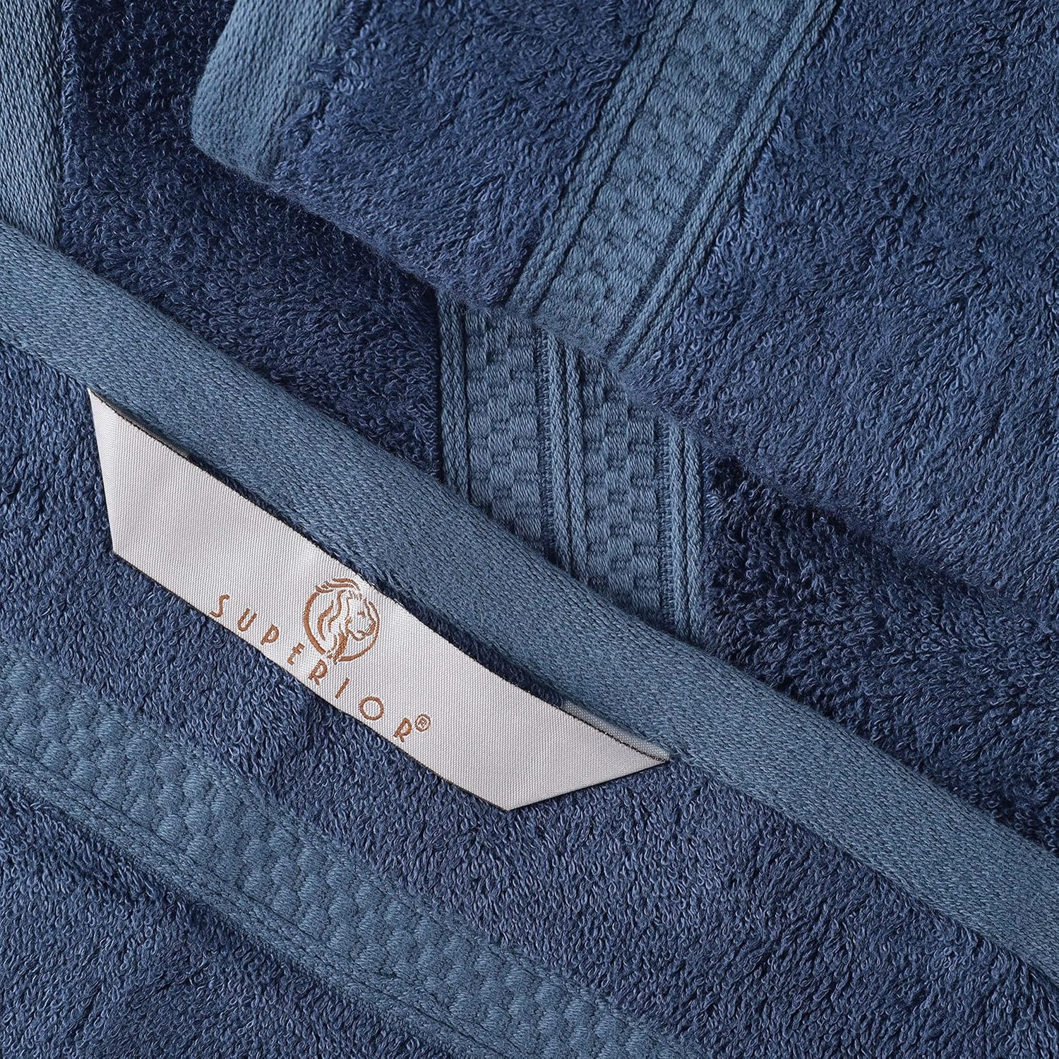 Superior Bath and Hand Towel Set, Rayon From Bamboo Cotton Blend, Ideal for Bathroom, Guest Bathroom, and Beach, Includes; 6 Pieces Hand Towels 16” x 30” and 2 Pieces Bath Towels 30” x 54”, Royal Blue