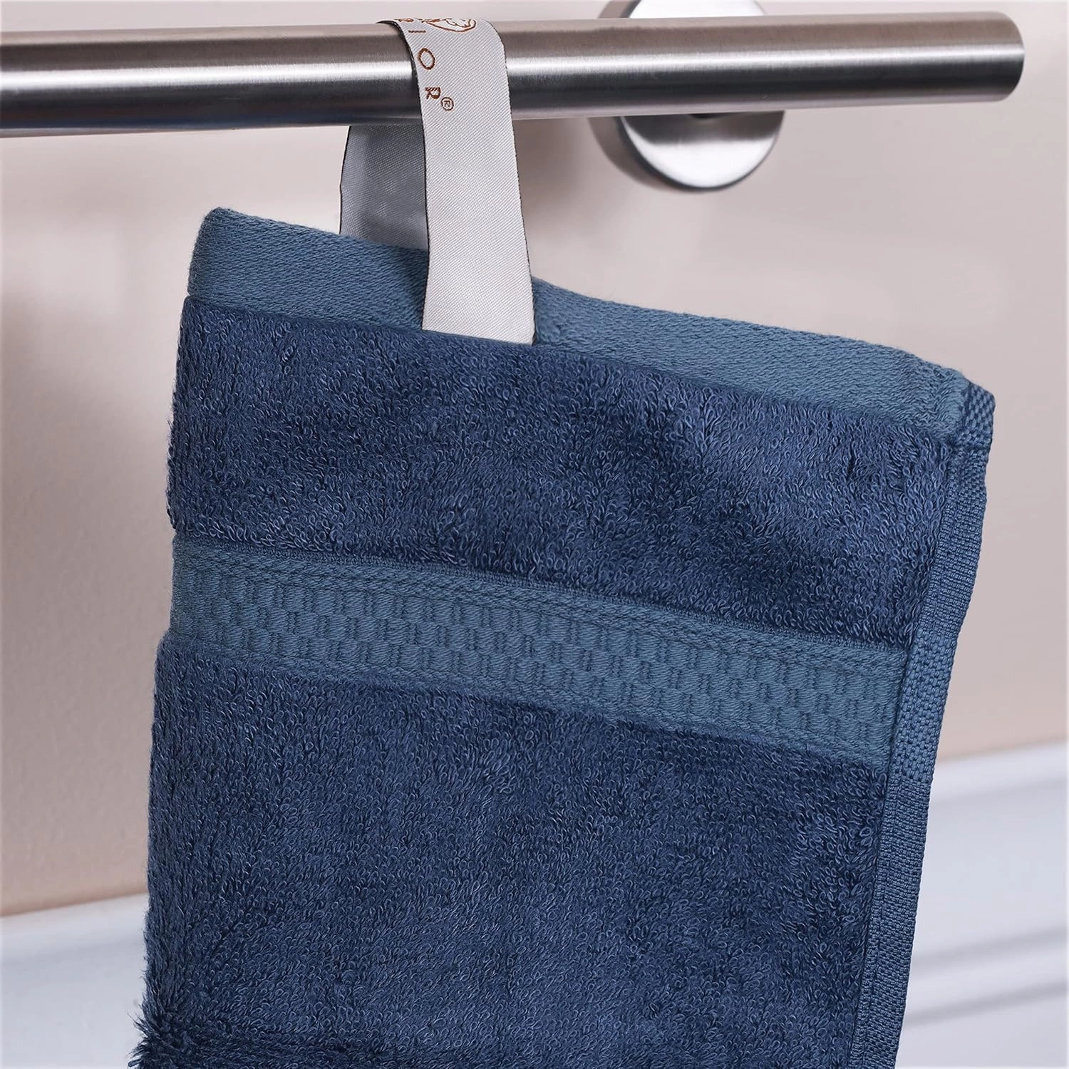 Superior Bath and Hand Towel Set, Rayon From Bamboo Cotton Blend, Ideal for Bathroom, Guest Bathroom, and Beach, Includes; 6 Pieces Hand Towels 16” x 30” and 2 Pieces Bath Towels 30” x 54”, Royal Blue