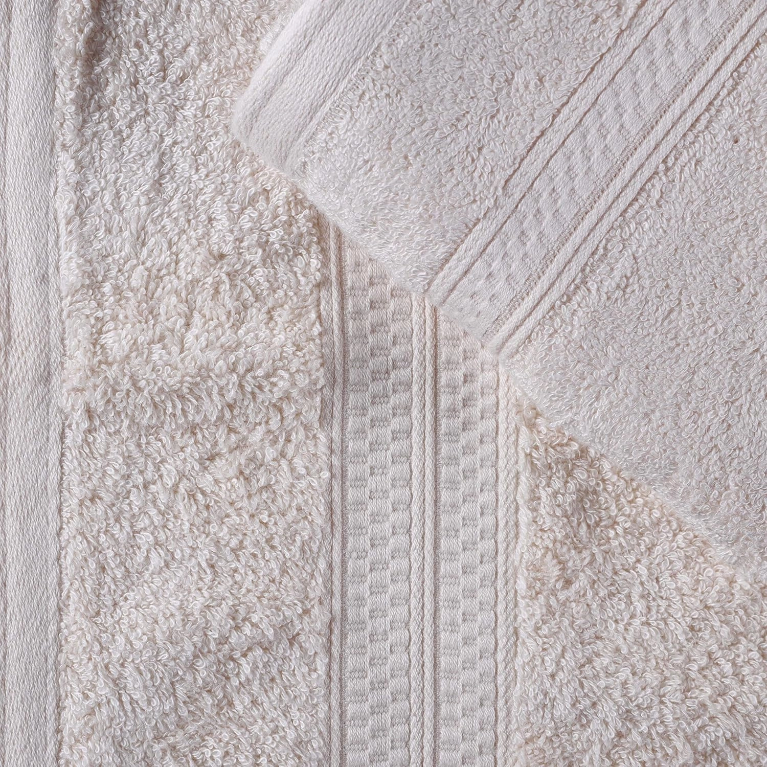 Superior Bath and Hand Towel Set, Rayon from Bamboo Cotton Blend, Ideal for Bathroom, Guest Bathroom, and Beach, Includes; 6 Pieces Hand Towels and 2 Pieces Bath Towels, Ivory