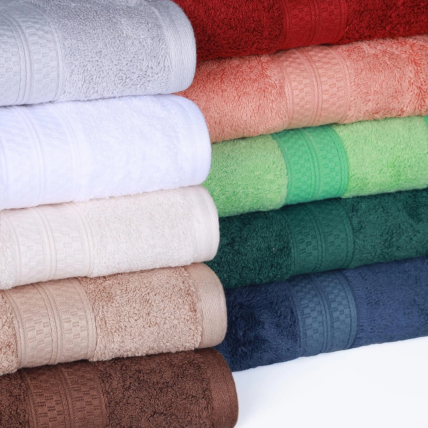 Superior Bath and Hand Towel Set, Rayon from Bamboo Cotton Blend, Ideal for Bathroom, Guest Bathroom, and Beach, Includes; 6 Pieces Hand Towels and 2 Pieces Bath Towels, Ivory
