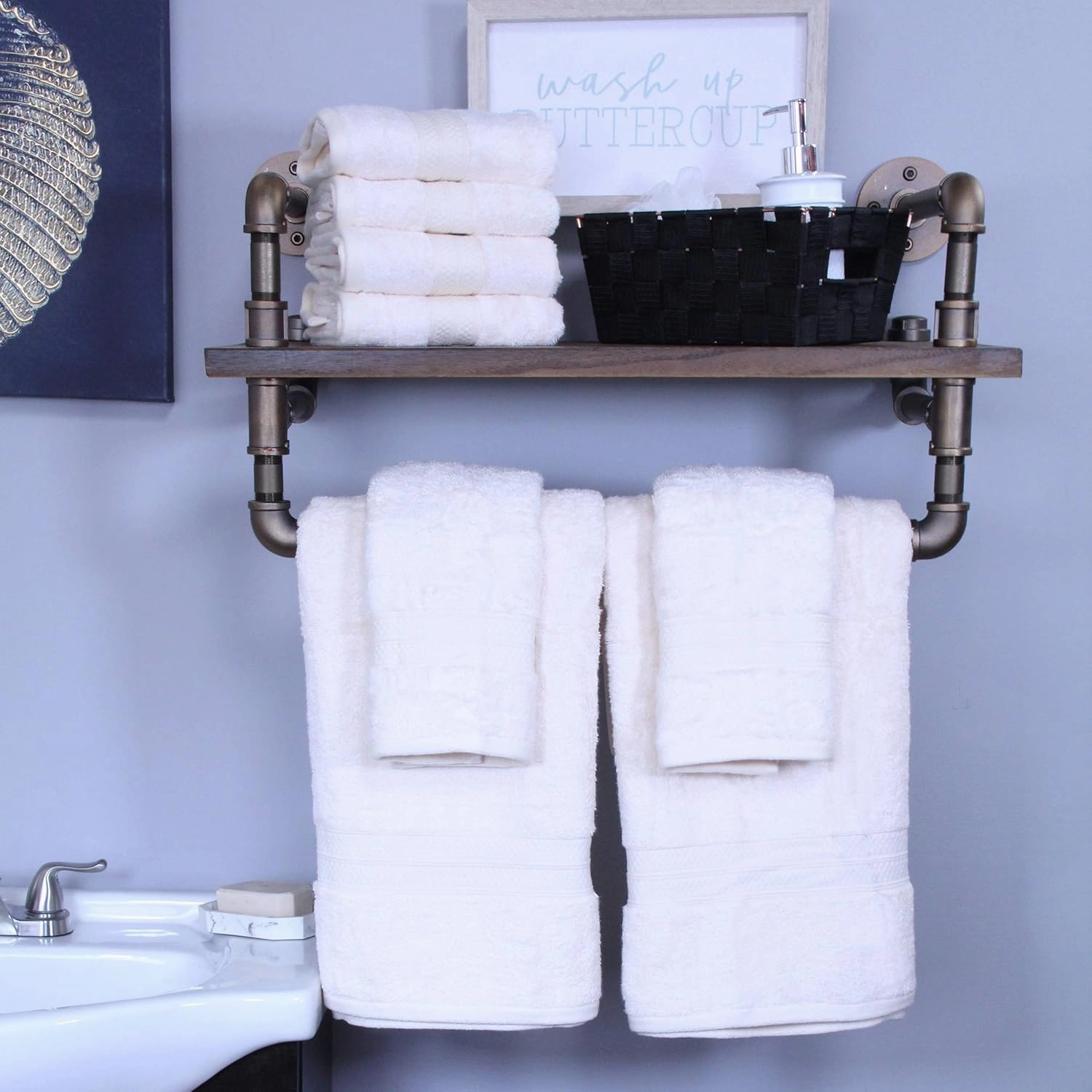 Superior Bath and Hand Towel Set, Rayon from Bamboo Cotton Blend, Ideal for Bathroom, Guest Bathroom, and Beach, Includes; 6 Pieces Hand Towels and 2 Pieces Bath Towels, Ivory