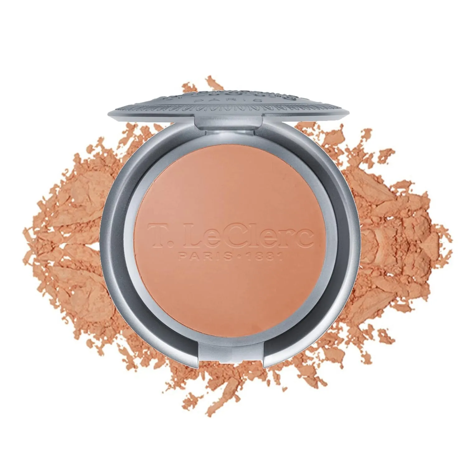T. Leclerc Compact Pressed Powder - Super-Blendable Face Makeup Longwear Portable Matte Finish for Radiant Natural Medium to Full Coverage Airbrushing Mineral Based For Pores & Imperfections (Canelle)