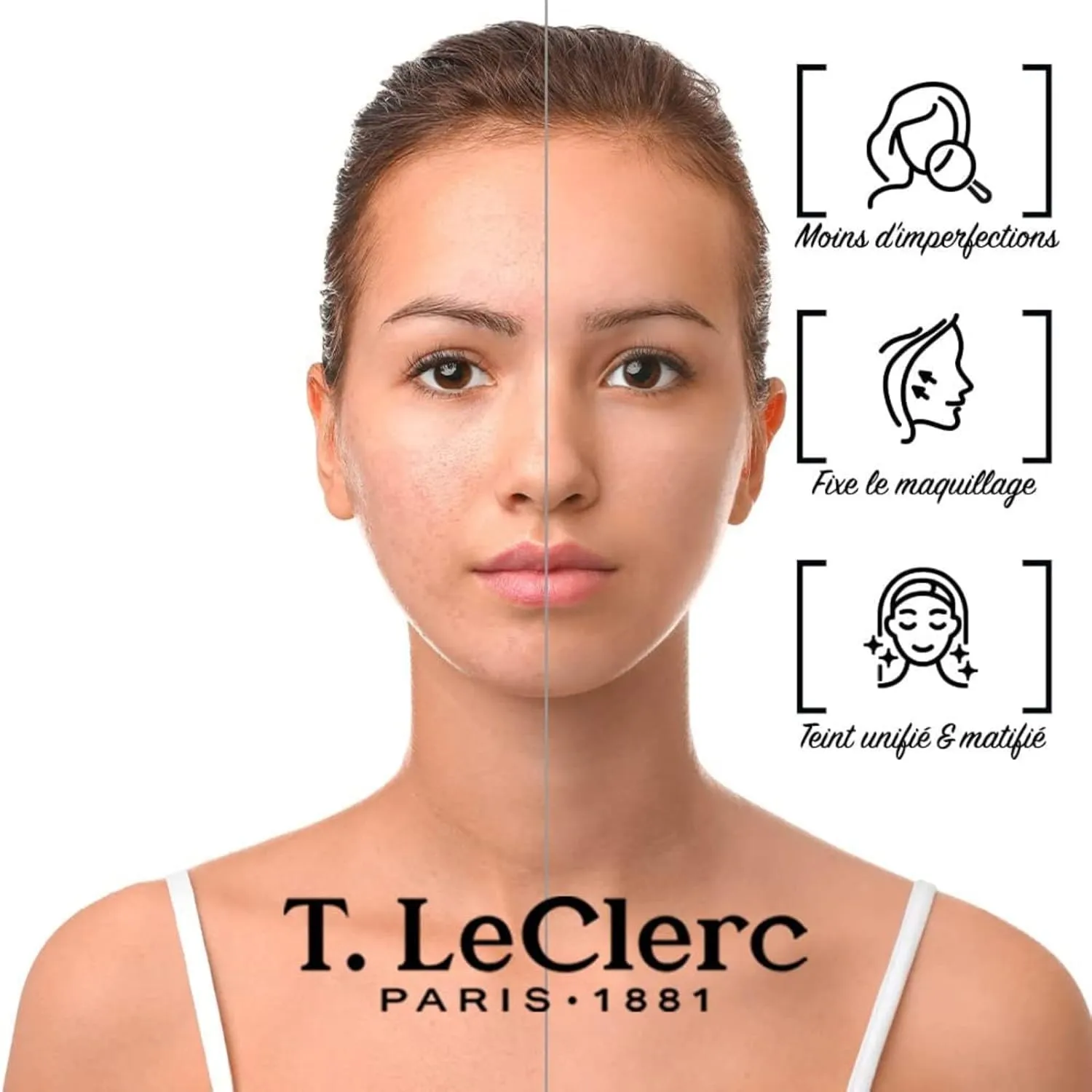 T. Leclerc Compact Pressed Powder - Super-Blendable Face Makeup Longwear Portable Matte Finish for Radiant Natural Medium to Full Coverage Airbrushing Mineral Based For Pores & Imperfections (Canelle)