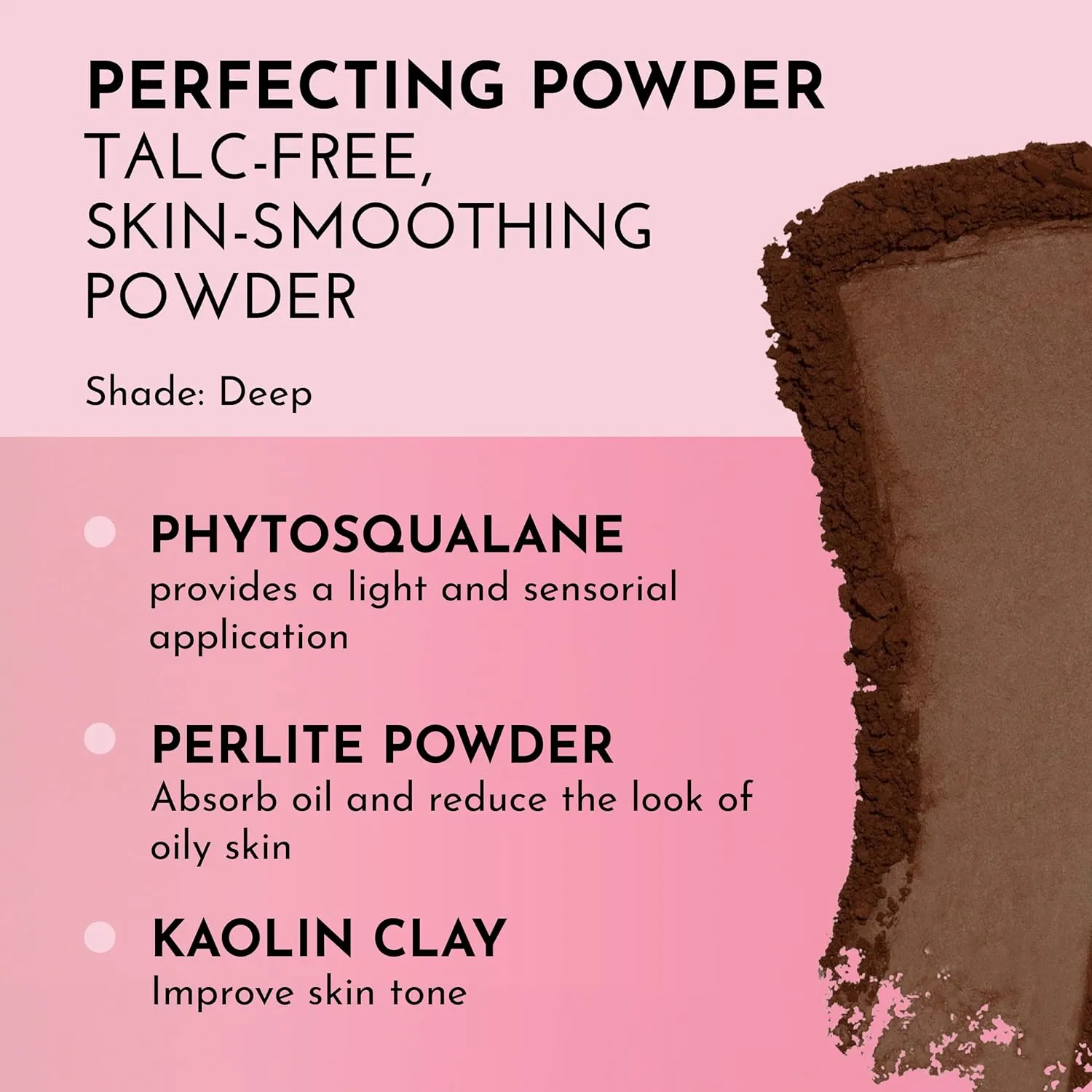 Talc-Free Skin-Smoothing Perfecting Powder - Deep - Premium Makeup, Skin Smoothing Powder with Natural Ingredients, Ultra-Fine Soft Focus Setting Powder, Talc Free - 0.34 oz
