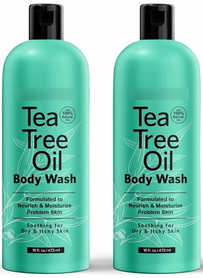 Tea Tree Oil Body Wash, 2x16 fl oz - Soothing, Calming, and Hydrating for Normal, Combination, Sensitive, Oily, and Dry sensitive skin bodywash