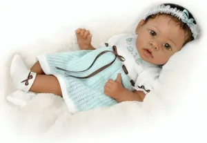 The Ashton-Drake Galleries Interactive African-American Reborn Baby Doll, So Truly Real Alicia by Linda Murray, Poseable with Touch Response and RealTouch® Vinyl Skin