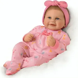 The Ashton-Drake Galleries My Wishes for You Little One Baby Girl Doll So Truly Real® Weighted Lifelike with Sleeper Blanket and RealTouch® Vinyl Skin by Acclaimed Artist Violet Parker 16-inches