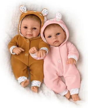 The Ashton-Drake Galleries So Truly Real Sherry Rawn Oh Deer! The Twins are Here! Vinyl Baby Doll Set Featuring Deer Inspired Outfits