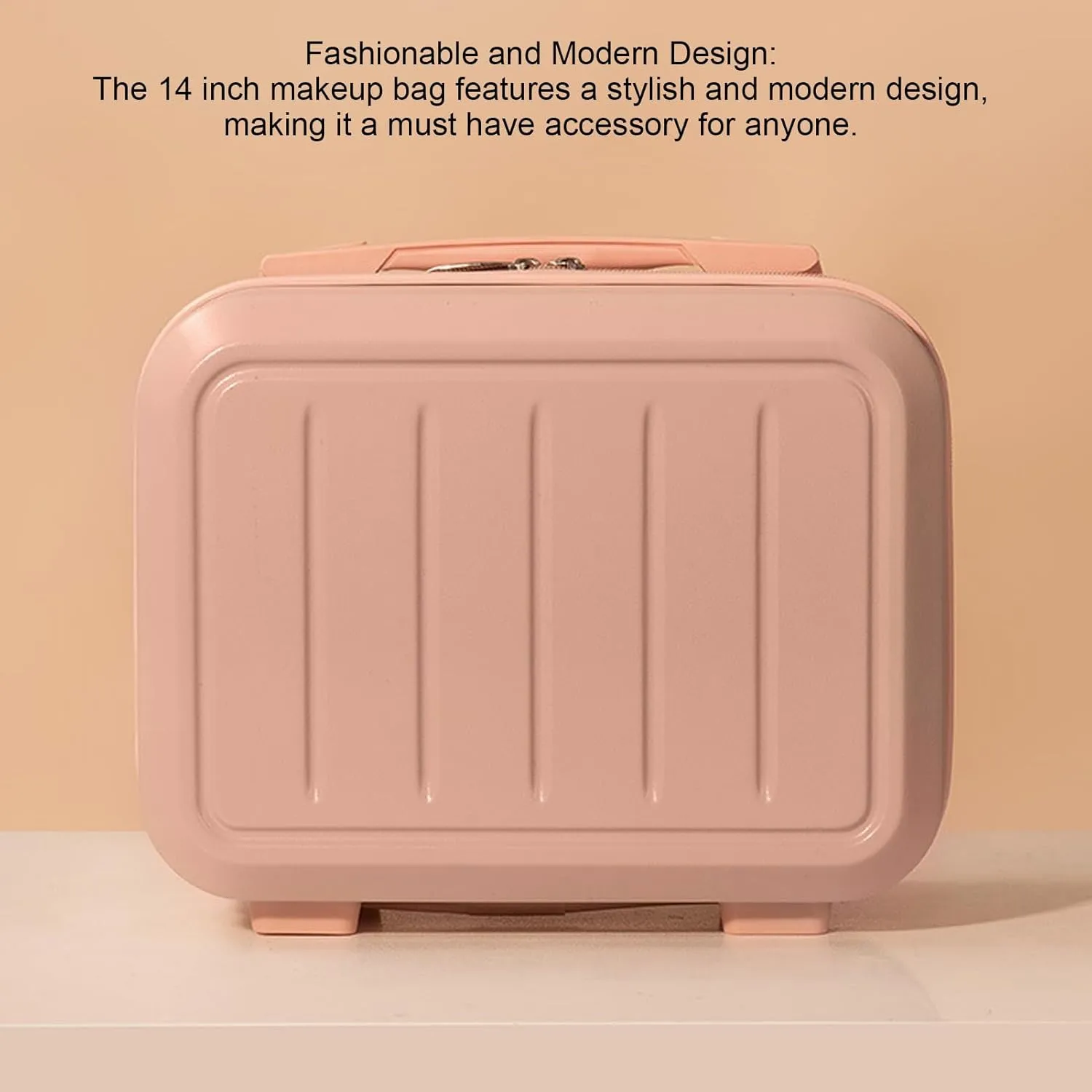 Travel Cosmetic Case, Fashionable 14in Cosmetic Bag for Travel (Pink)