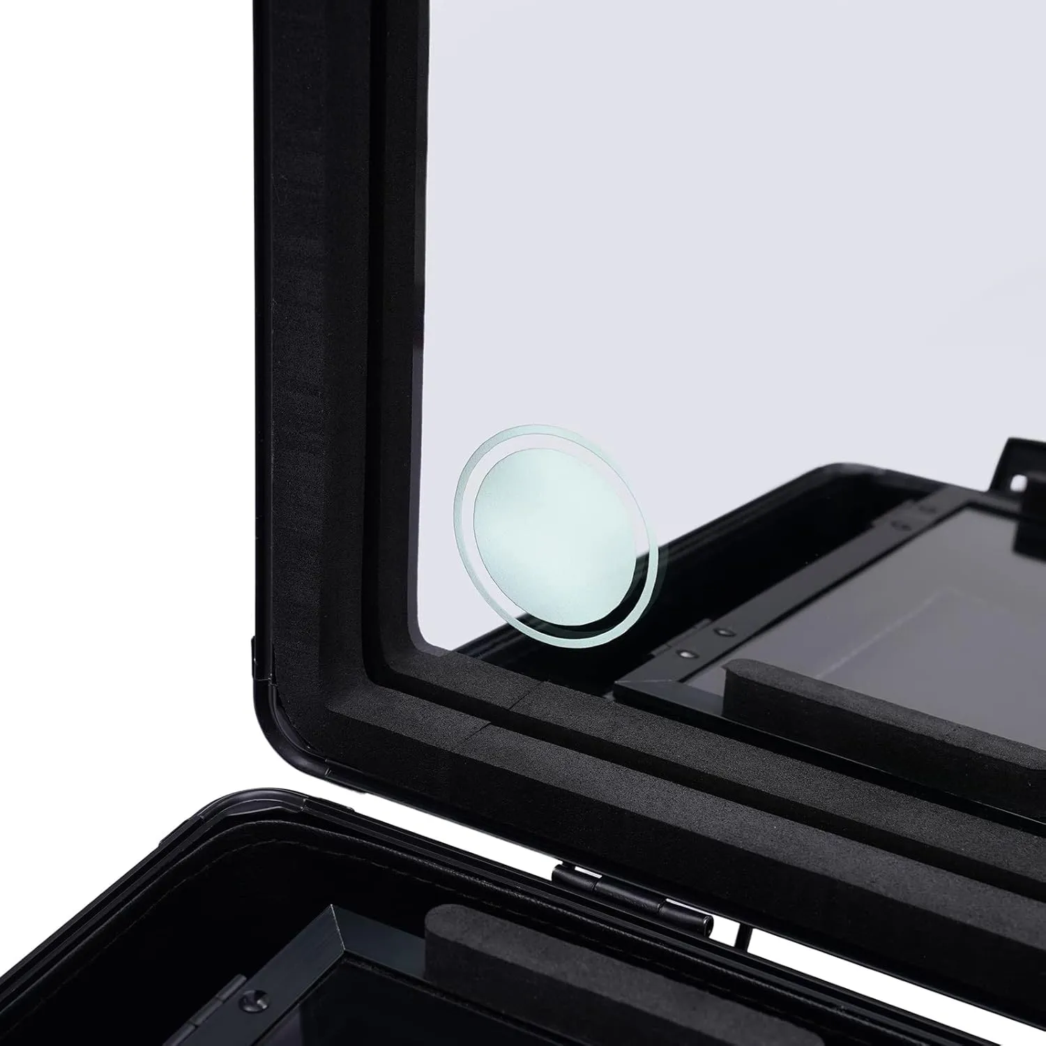 Travel Makeup Case with Led Lighted Mirror Portable Makeup Train Case Large Makeup Organizer with Adjustable Dividers Makeup Box for Makeup Artist Makeup Tools (Black)