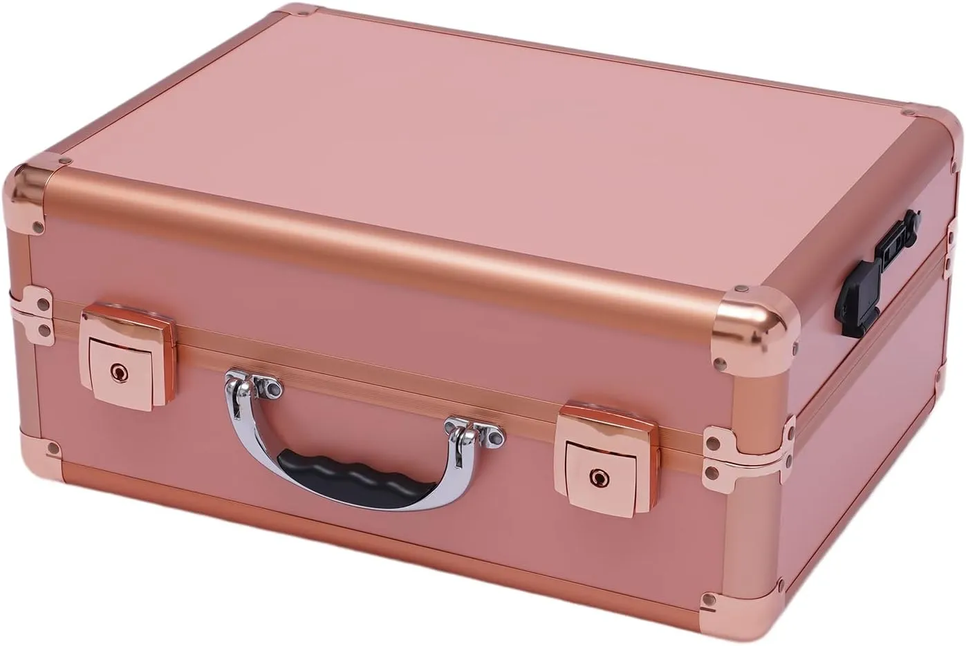 Travel Makeup Case with Led Lighted Mirror Portable Makeup Train Case Large Makeup Organizer with Adjustable Dividers Makeup Box for Makeup Artist Makeup Tools (Rose Gold)
