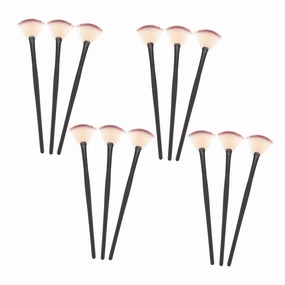 Travel Fan Travel Makeup Travel Makeup 12pcs Fan Makeup Cosmetic Blush Brush Slim Soft Facial Face Highlighter Face Highlighter Facial Tools