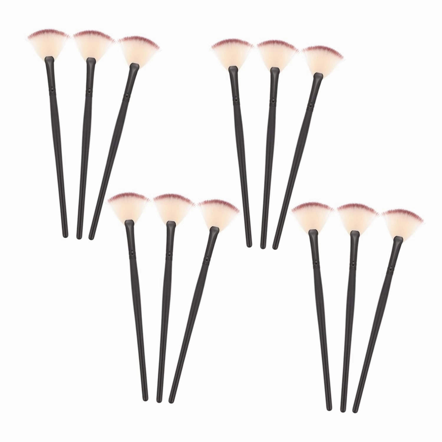 Travel Fan Travel Makeup Travel Makeup 12pcs Fan Makeup Cosmetic Blush Brush Slim Soft Facial Face Highlighter Face Highlighter Facial Tools