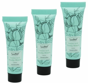 Travelwell Flower Series Hotel Travel Size Guest Body Wash 0.5 Fl Oz/15ml, Individually Wrapped 200 Tubes per Box