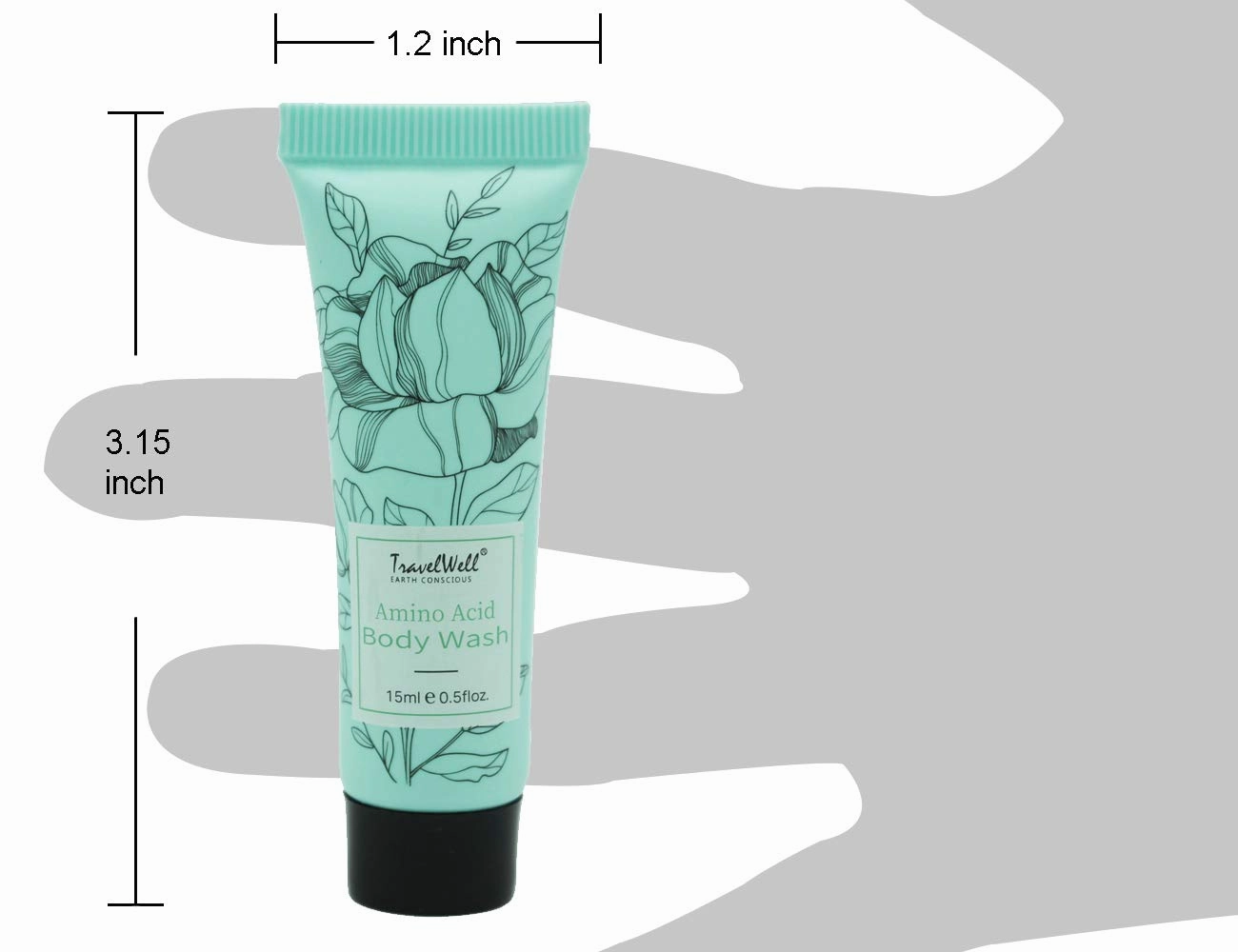 Travelwell Flower Series Hotel Travel Size Guest Body Wash 0.5 Fl Oz/15ml, Individually Wrapped 200 Tubes per Box