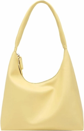 Trendy PU Leather Crescent Shoulder Bag Slouchy Hobo Bags for Women Tote Handbags Retro Soft Underarm Crossbody Purses