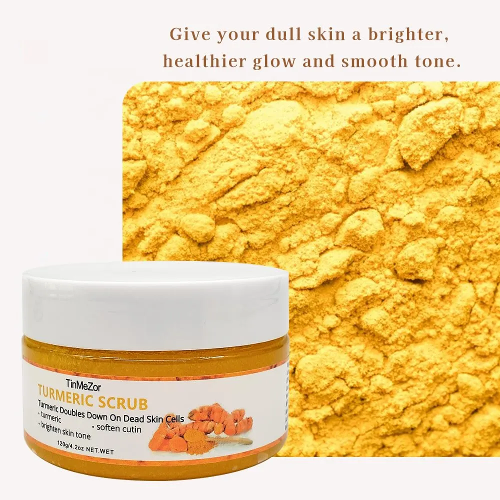 Turmeric Facial Cleanser And Face Scrub Two Piece Set for Face & Body, Turmeric Skincare Set for Women