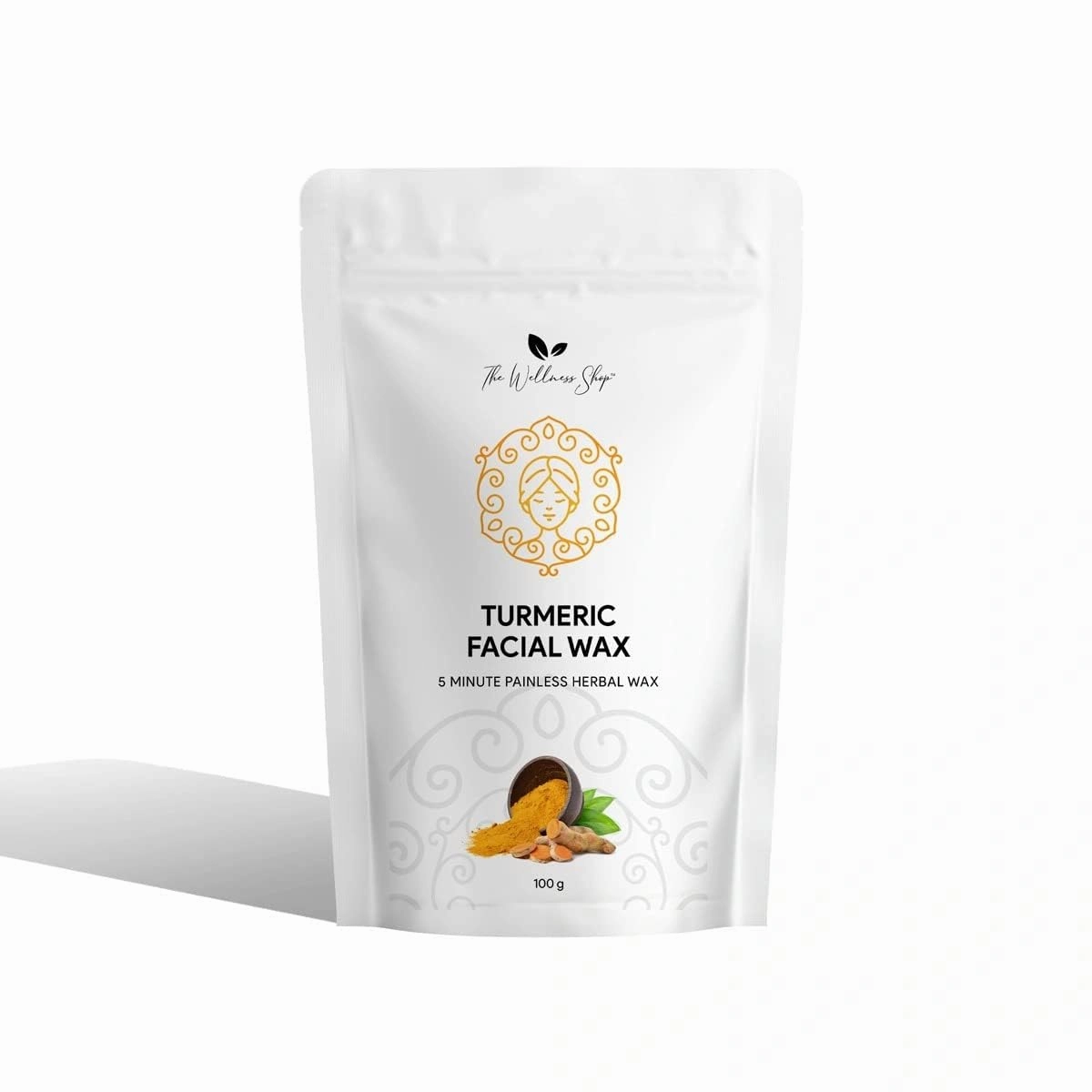 TURMERIC FACIAL WAX - 5 MINUTE PAINLESS HERBAL WAX POWDER (100g) 3.52 Ounce (Pack Of- 1)