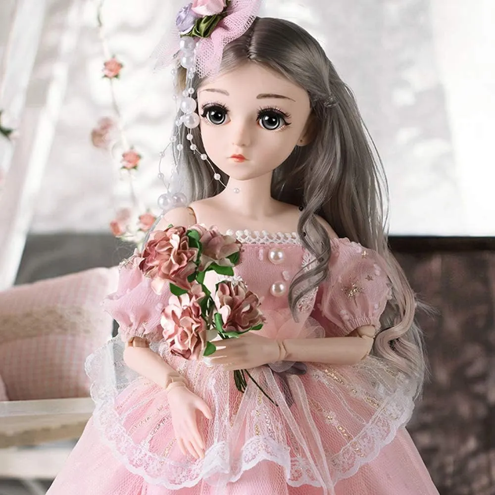 UCanaan BJD Dolls 1/4 SD Smart Doll 18 Inch 18 Ball Jointed Doll DIY Toys with Full Set Clothes Shoes Wig Makeup, Best Gitfs for Girls Christmas Birthday