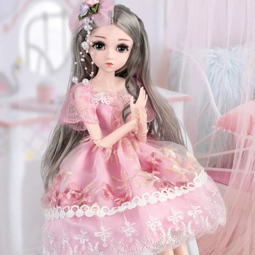 UCanaan BJD Dolls 1/4 SD Smart Doll 18 Inch 18 Ball Jointed Doll DIY Toys with Full Set Clothes Shoes Wig Makeup, Best Gitfs for Girls Christmas Birthday