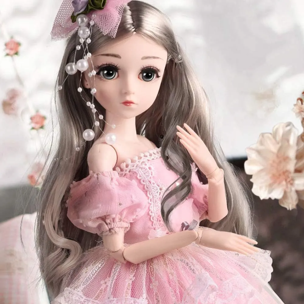 UCanaan BJD Dolls 1/4 SD Smart Doll 18 Inch 18 Ball Jointed Doll DIY Toys with Full Set Clothes Shoes Wig Makeup, Best Gitfs for Girls Christmas Birthday