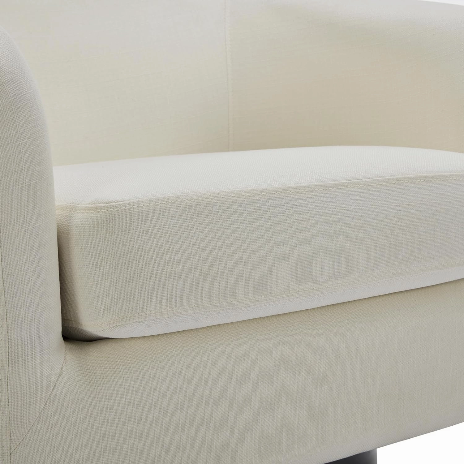 UIXE 360° Swivel Barrel Accent Chair Armchair, Modern Round Club Arm Chair Upholstered Living Room Single Sofa Seating Bedroom Side Reading Seat in Fabric for Home Office (Beige)
