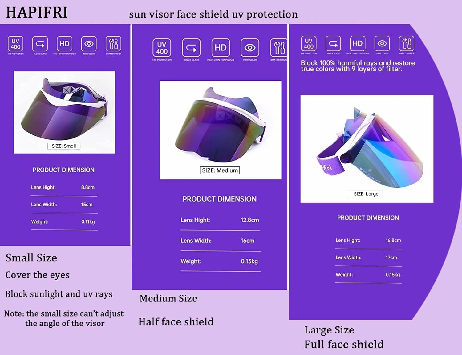 UV Protection Face Shield, Unisex Facial Sun Visor for Men Women Outdoors Sports Driving, UPF 70 ,100% UV400