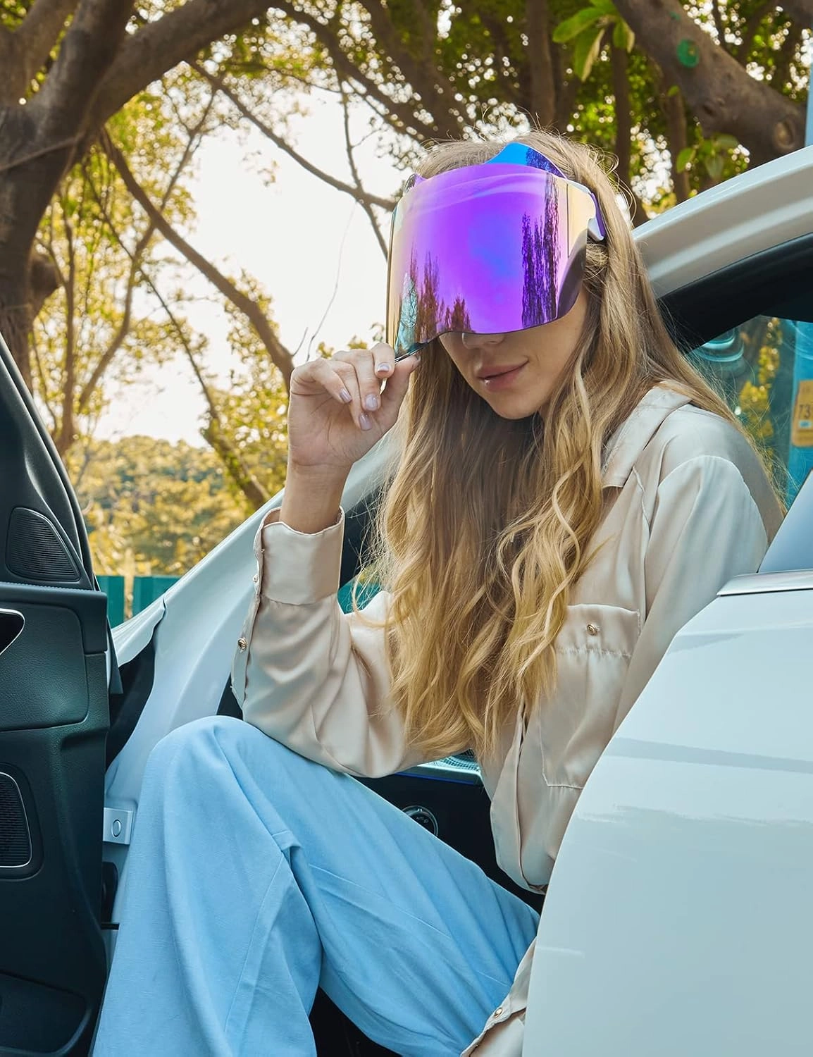 UV Protection Face Shield, Unisex Facial Sun Visor for Men Women Outdoors Sports Driving, UPF 70 ,100% UV400